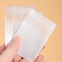 100pcs Matte OPP Bags, Transparent Self-Adhesive Bags, Suitable For Handmade Items, Jewelry Storage, Birthday Party Gift Packaging - Clear - View 2