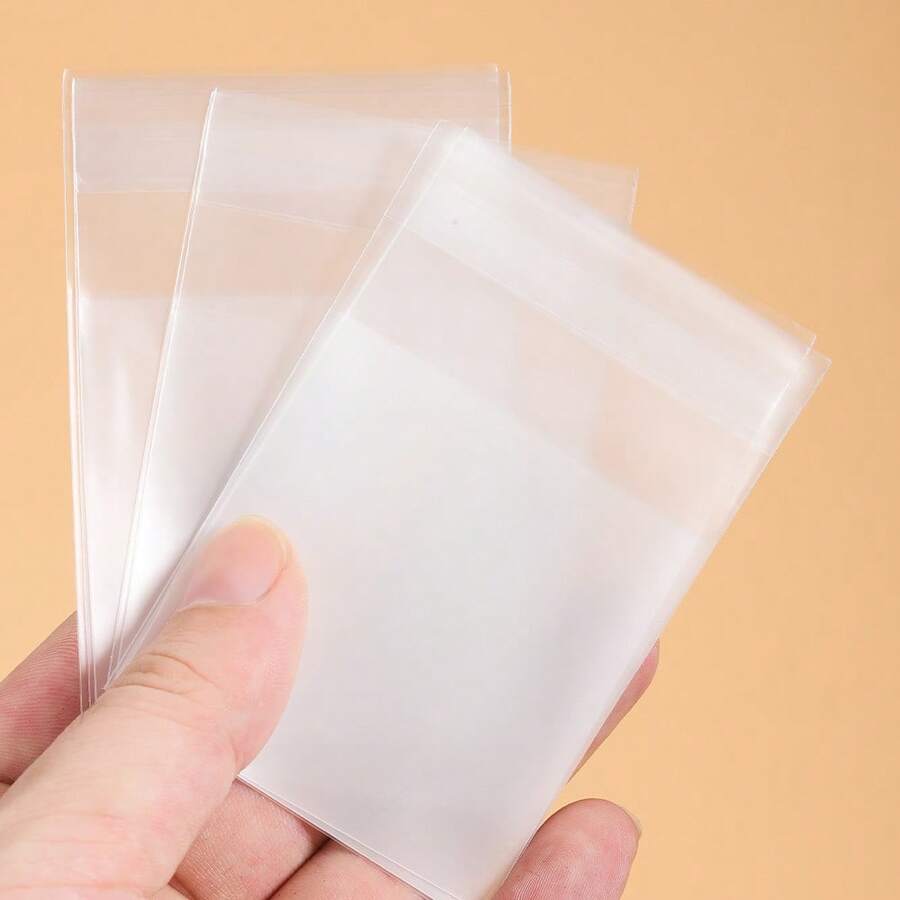 100pcs Matte OPP Bags, Transparent Self-Adhesive Bags, Suitable For Handmade Items, Jewelry Storage, Birthday Party Gift Packaging