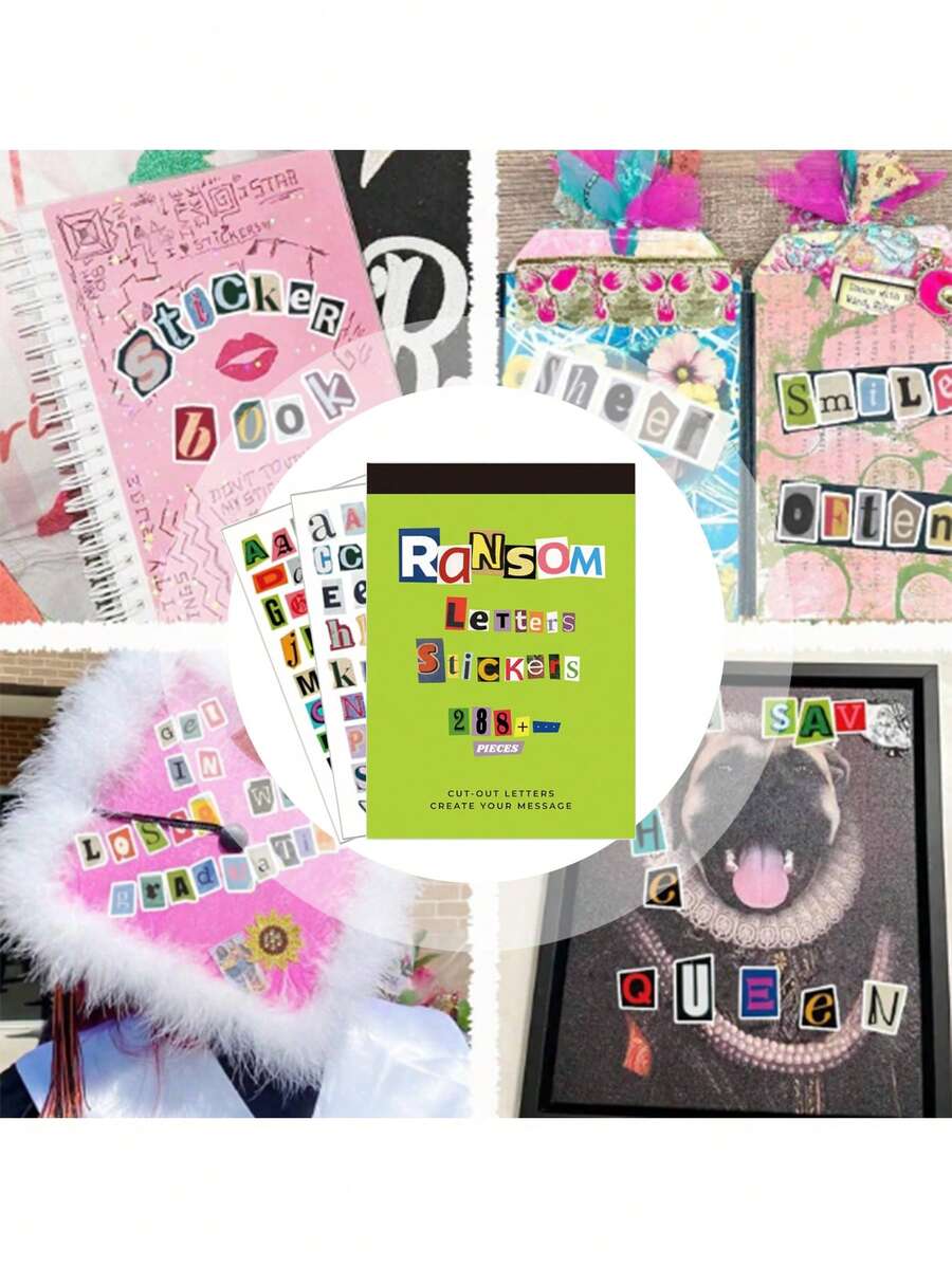 288PCS/4 Sheets Small Vinyl Alphabet Stickers - Colorful Letter Collage Kit With 28 Sheets Self-Adhesive Mini Stickers For Free Word Combining, DIY Card Making & Notebook Decor Creative Journaling - Valentine DIY Stickers, Scrapbook Lettering Kit,