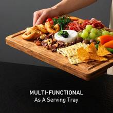 3 Pack Heavy Duty Bamboo Cutting Board Set Wooden Cutting Board For Kitchen Non Slip Solid End Grain Thick Wood Juice Groove Chopping Board Extra Large Butcher Block Best House Warming Gift - 多種尺寸(3 件組) - 查看 6