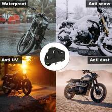 This All-In-One Black Bicycle/Motorcycle Cover Features A Keyhole And Storage Pocket, As Well As Reflective Safety Straps And Elastic Bands For Nighttime Use. It Can Accommodate 1-3 Bicycles. Made Of Thick, Durable Oxford Cloth, It Has Water-Resistant, Sun-Proof, Dust-Proof, Windproof And UV-Resistant Functions. Suitable For Heavy-Duty Road Bikes, Mountain Bikes, ATVs, Electric Bikes, Motorcycles And BMX Bikes. - Black - View 6
