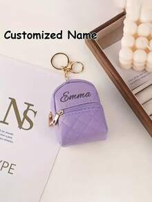 1pc Customized Personalized Coin Purse, DIY Text, Convenient Carry, Suitable For Hanging On Bags, Backpacks, Keys, Mini Wallet, Card Holder, Coin Pouch, Mini Storage Bag, Gift For Friends, Girlfriend, Family, Mother, Holiday Gift - Multicolor - View 11