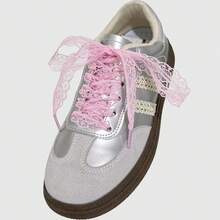 2Pcs Ballet Sweet Style Black & White Silk Lace Edging Girlish Shoelaces Soft Lace & Sturdy Silk Material Decoration Renewal Anti-Snag/Easy To Tie & Non-Loose Canvas/Ballet/Casual/White Shoes Girlish Heart Shoe Accessory High-Value Shoe Decoration Must-Have Perfect For Graduation Season - Multicolor - View 12