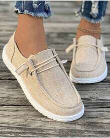 Women's Retro Thick Sole Loafers - Black/Gray Comfort Shoes For Work  Retro Thick Sole Loafers - Comfort Casual Shoes For Women  Comfortable Retro Thick Sole Loafers - Shoes For Outings & Office  Everyday Retro Thick Sole Loafers - Comfort Casual Shoes  Plus Size Retro Thick Sole Loafers - Comfort Casual Shoes - 米色 - 查看 4