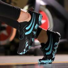 夏季男士赤足五趾水鞋 - 男女通用设计，适合海滩、度假村、派对、露营、冲浪、游泳、室内健身、瑜伽、跳绳等活动，轻便速干，沙滩及溪流鞋 - 黑藍 - 查看 12