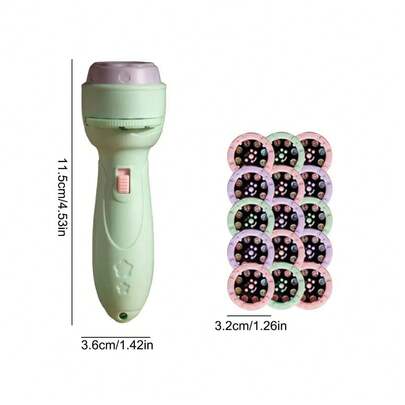 Proyector de linterna para niños, proyector de 120 patrones, juguetes para niños, aprendizaje preescolar, linterna de proyección de luz de dibujos animados 2WW1