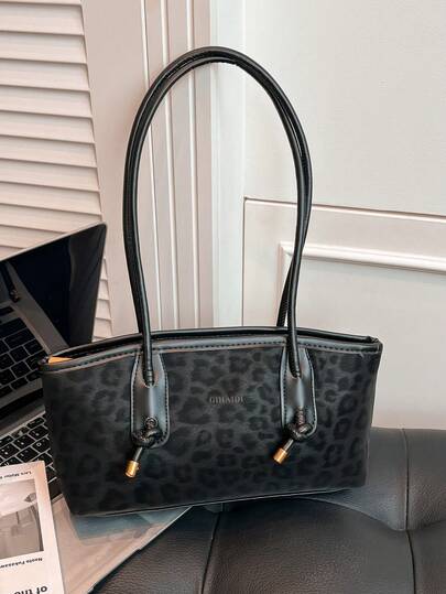 时尚大容量豹纹单肩包，休闲通勤腋下手提包（女士款）