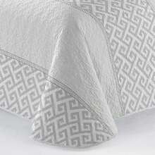Juego De Colcha Boutí Estampada De 2/3 Piezas -Incluye Colcha Boutí Y Funda De Almohada- 10 Estampados Diferentes -Floral, Geométrico, Damascos...- 5 Medidas Diferentes: Cama de 90cm, 105cm, 135cm, 150cm y 180cm - Geométrico gris claro - Ver 2