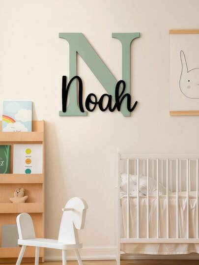 Personalized Wooden Double-Layer Name Plate, Customizable Name Plate, Letter Plate, Suitable For Children's Room, Bedroom, Also Can Be Used As Home Wall Decor, Party Decor, Children's Room Decor. Fashionable, Minimalist, Unique Personalized Gift, DIY Customized Birthday Gift, Back To School Gift, Housewarming Gift, Party Gift, Christmas Gift, Children's Gift.