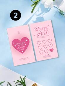 Bộ 200/500/1000 danh thiếp tiệm làm tóc màu hồng tùy chỉnh, mẫu thẻ thành viên màu hồng, thẻ tích điểm khách hàng có thể chỉnh sửa, thiết kế thẻ thưởng có thể in, thẻ tích điểm, thẻ giảm giá thành viên tiệm làm tóc - Tháng Hai, trang trí ngày Valentine, thiệp Valentine - A - Xem 14