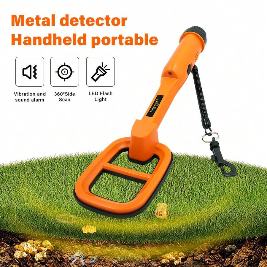 TC-120 Handheld Metal Detector, Pulse Pointer Sensor, Plastic Material, 9V Battery Powered (No Adapter), For Detecting Small Metal Objects - Battery Not Included
