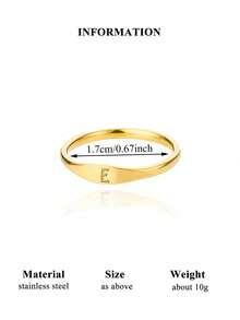 18K镀金不锈钢迷你字母戒指，简约字母婚礼首饰，优雅派对及节日配饰，送给妈妈/女儿/闺蜜的圣诞礼物 - 字母 - 查看 21