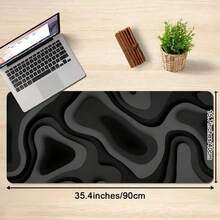 1 Peça Tapete e Mouse Pad Gamer Extra Grande - Design de Redemoinho Preto e Cinza, Superfície Antiderrapante, Cobertura Estendida para Teclado, Fibra com Base de Borracha, Tapete de Mesa de Computador/Escritório/Doméstico para PC, Laptop, Setup de Jogos (Textura de Mármore, Retangular) - Ideal para Áreas de Trabalho, Tapete Protetor de Mesa com Padrão de Redemoinho Preto e Cinza, Tapete de Estudo, Tapete de Teclado Disponível em Vários Tamanhos 15,7*35,4 In(40*90 Cm) - redemoinho - Visão 6