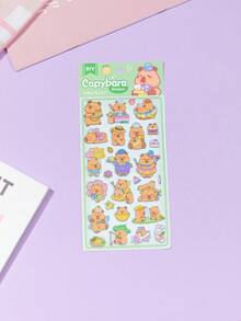 1 pieza Pegatina 3D de resina epoxi con diseño de capibara brillante de dibujos animados, pegatina hecha a mano DIY, pegatina para funda de teléfono DIY, pegatina de memo DIY, pegatina de manualidades DIY, pegatina para diario, pegatina para portátil y cuaderno, accesorio para planificador, accesorio lindo, pegatina decorativa - Multicolor - Ver 15