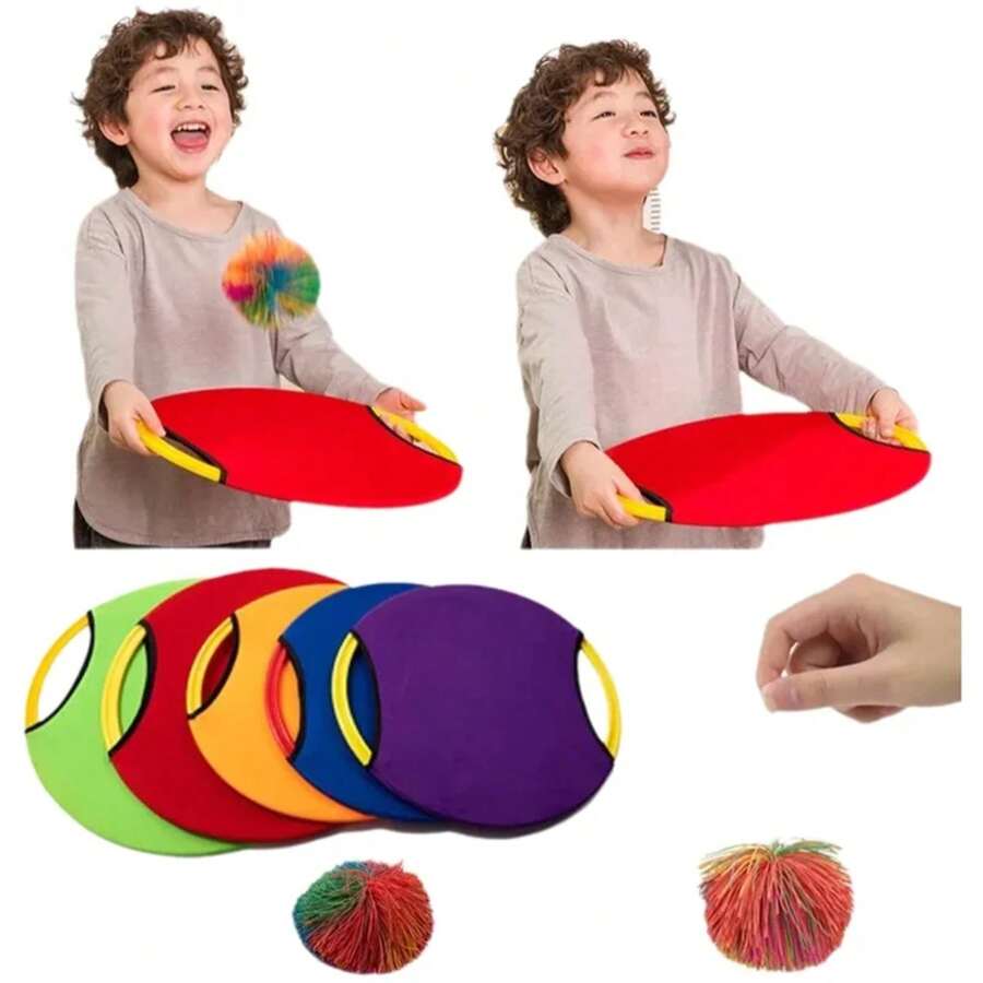 Anillo que rebota para niños, pelota para lanzar, actividades de entrenamiento con sentido, juguetes para padres e hijos, pelota elástica para exteriores, juguetes educativos QWX2 - Azul - Ver 1