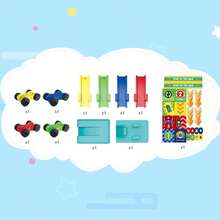 LHChan Pistas de Carros Rampas para Niños, Pista de Carreras con 4 Mini Coches, Juguetes Educativo para Niños de 3 4 5 6 7 Años, Regalo de Navidad Cumpleaños para Niño y Niña - Multicolor - Ver 4