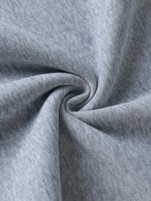1pc Men's Loose Fit Half-Zip Collar Lightweight Solid Color Long Sleeve Sweatshirt, New Style - Light Grey - View 7
