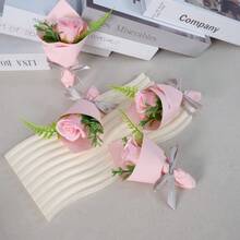 Buquê de mini rosas artificiais para o Dia dos Namorados, com pétalas de flores. Presente perfeito para o Dia das Mães, aniversários e casamentos. Flores artificiais para decoração de primavera, Dia dos Namorados, Dia das Mães e casamentos. - Rosa - Ver 9