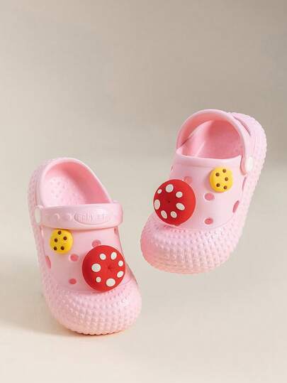 زوج من الصنادل المسطحة والكاجوال والقابلة للتنفس ذات تصميم كرتوني مضاد للانزلاق للأطفال الرضع/الصغار، مناسبة للربيع/الصيف