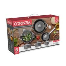 OISE ART STORE Set Batteria Di Pentole Cucina In Acciaio Al Carbonio Da 6pz Antiaderente Antigraffio - - Multicolore - Visualizzare 3