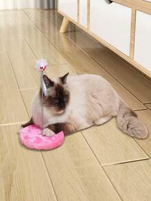 1pc Random Color Cat Teaser Wand Toy, Interactive Realistic Mouse Toy With Spring & Round Base, Small Cat Scratching Pad & Climbing Frame Indoor Cat Toy - Multicolor - View 19