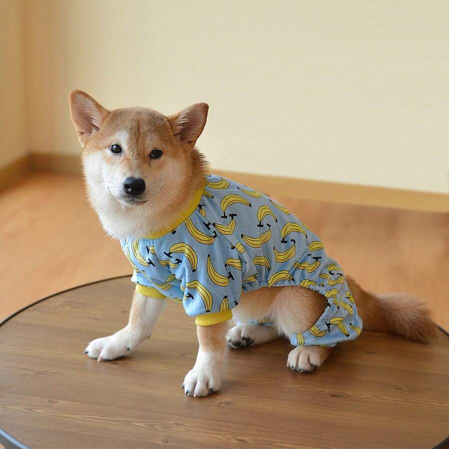 CuteBone 1件香蕉图案宠物睡衣，适合小型/中型犬，限时特价