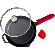 - Sartén de hierro fundido con largo, curado, Negro, 20.3, 1 - Una talla - Ver 9