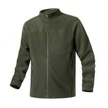 TIANXICO Mens Fleece Jacket Full Zip With Pockets Warm Lightweight Winter Jacket Thermal - PALEGREEN - View 11