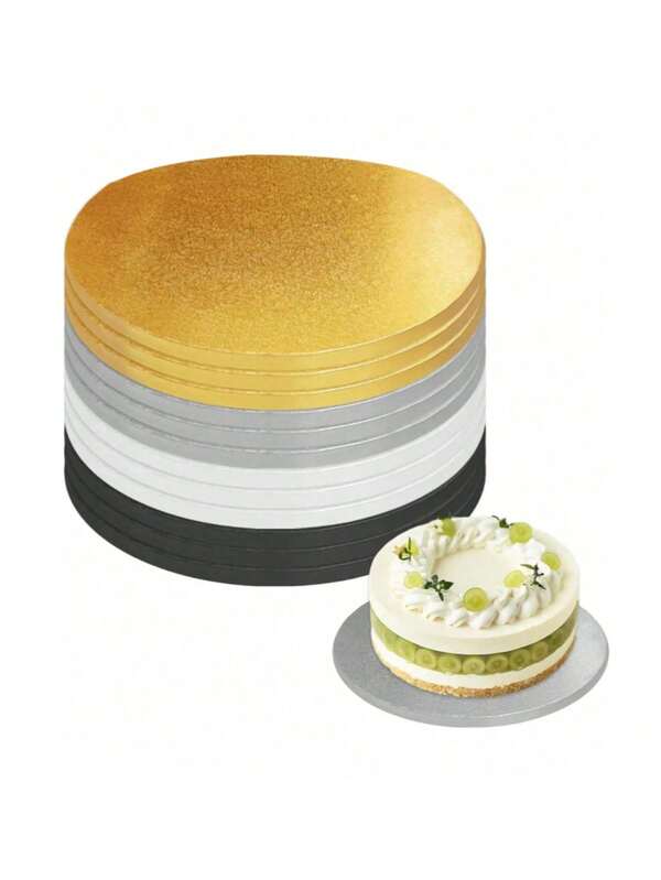 1-5pcs 6/8/10/12 Inch Round Thick Cake Boards, Professional Heavy Duty Cake Drum Bases, Sturdy Cardboard, Durable Cake Bases For Baking DIY Cakes And Pastries, Home Kitchen Baking Supplies, Desserts, Wedding Celebrations, Birthday Parties, Snacks, Cupcake Display Trays, Theme Parties, Cake Decorations, Weddings, Easter, Mother's Day, Father's Day, Multi-Tier Wedding Cakes And Display Decorations