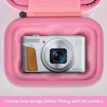 ALKOO 相機包，適用於 PowerShot SX740 SX720 G7X Mark II G7X Mark III 數位相機，加厚旅行收納包，附記憶卡收納袋，僅收納包 - 粉色 - 查看 4