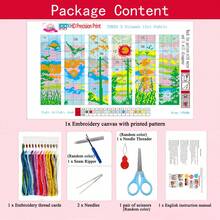 6 buc. kituri de goblen DIY - tema peisajului apusului, goblen imprimat 11CT cu ață, foarfece, ace, unelte incluse, meșteșuguri lucrate manual pentru începători, cadou de decor pentru casă, ameliorarea stresului - multicolor - Vizualizare 4