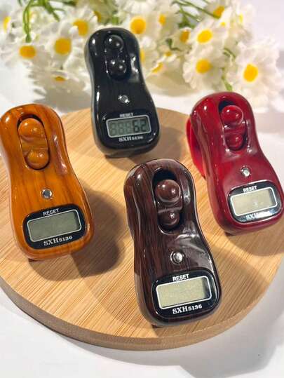 Ramadan Prayer Tasbih Counter, Multi-Color Faux Wood Grain Digital Display, Finger Press Style, Electronic Display + One-Click Reset, Muslim Prayer / Recitation Counter, Portable Pocket Size