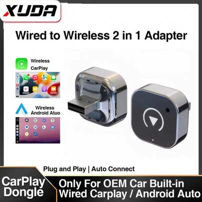 XUDA 2 en 1 adaptador CarPlay inalámbrico Android Auto AI caja inteligente sistemas inteligentes de coche para X5OT