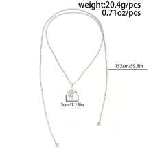 1 chiếc dây chuyền dài mặt hình trái tim tối giản, dây chuyền choker hạt CCB vuông ngọt ngào, phụ kiện phù hợp cho nữ giới đi làm hàng ngày, hẹn hò, mua sắm, dự tiệc, món quà Valentine tuyệt vời nhất (Chất liệu nhựa CCB không phải kim loại, vui lòng cân nhắc kỹ trước khi mua). - Bạc - Xem 5
