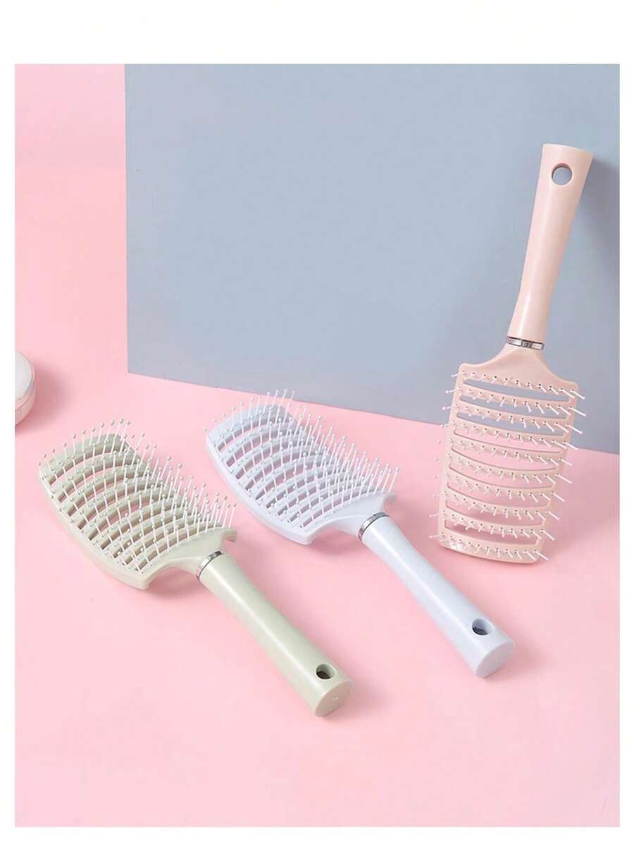 1pc High Cost-Effective Practical Colorful Pig Rib Shaped Comb, Made Of Plastic Material, Curved Design, Fluffy Top, Can Effectively Prevent Static, Not Easy To , Not Pull The Scalp, Can Massage The Scalp, Increase Hair Volume, Suitable For All Hair Types, Daily Styling, Hair Salon, Quick Grooming, Home Care, Commuting Styling And Other Scenarios, An Essential Item For Mother's Day And Graduation Season For Barber Salon Beauty Travel Essential Hair Products,Hair Cares,Hair Accessories Hair Tool Kit Hair Styling Kit
