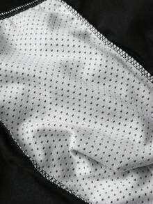 Men's Black Lip Print Briefs, Elastic Comfortable Everyday Underwear, Paired With Necklace - Black - View 7