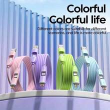 Durcord 4in1 66W/100W(MAX)/27W Fast Charging Cable,For  Charger Cable,Silicone Charging Cable,Universal Compatibility With /Android/Type-C USB Devices Portable Charger,Portable Charger,Charging Cable Compatible With  17/16/15/14/13/12/11/ S24/S23/S22/S21, Vivo,Compatible With Samsung,Universal Efficient Charging Adapter - 紫色/1件 - 查看 4