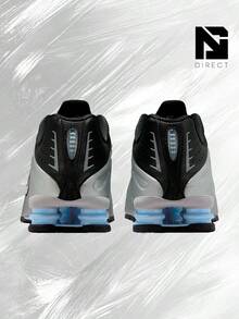 Nike Shox R4 Metallic Silver Black Psychic Blue – Men's Lifestyle Sneakers – Shoes For Man -Vintage-Spring & Summer-Inspired Running Shoes, Shock-Absorbing Comfort, Gym To Streetwear Casual Wear-Mother's Day Gifts-Father's Day Gift– HQ1988 004 - Metallic Silver/Black/Psychic Blue/Metallic Silver - 查看 4