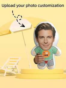 1pc Customized Photo Throw Pillow, Personalized Cushion, Can Customize Interesting Patterns, Double-Sided 3D Pillow, Suitable As Gift For Parents/Family/Her/Him/Girlfriend/Boyfriend, Couples Birthday Gift - Stripe - View 5