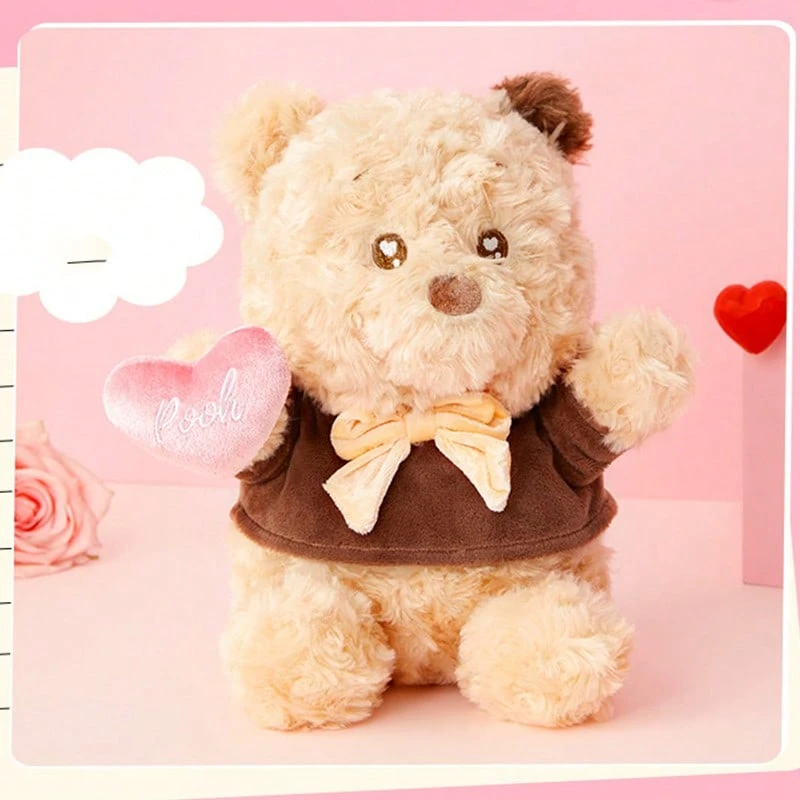 Miniso Disney Winnie The Pooh Series, No.10 Chocolate Cosplay Sitting Plush Doll, Chocolate Fragrance & Soft Plush Material, Cute Design, Ideal For Home Decor & Girl-Style Gift(1 PC) - Brown - View 1