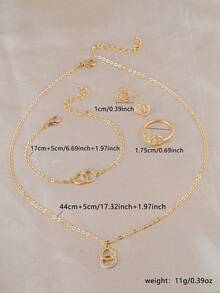 Bộ 5 món trang sức khuyên tai đôi đính đá Cubic Zirconia sang trọng, thích hợp làm quà tặng cho phái nữ trong các buổi hẹn hò, lễ hội âm nhạc, tiệc tùng, đám cưới, ngày lễ. - Vàng - Xem 3