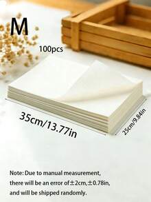 50/100 piezas Juego de papel de hornear antiadherente precortado, 30cm*25cm 40cm*30cm, papel encerado para el hogar, restaurante y cocina, papel pergamino grueso de doble cara, adecuado para freidora de aire, horno, envasado de carne - Multicolor - Ver 16
