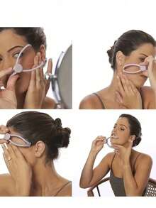 1pc Manual Facial Hair Remover, Portable Spring-Type Eyebrow And Cheek Hair Remover, Plastic Handheld Skin Care Device, Fragrance-Free DIY Makeup And Beauty Accessories - Upgraded Version - View 2
