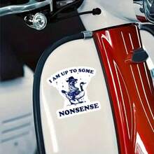 1张3英寸防水户外PVC可移除贴纸，图案为浣熊骑鹅“胡闹”贴纸，趣味浣熊图案，适用于汽车保险杠、笔记本电脑、头盔、水瓶等，调皮动物表情包乙烯基贴纸，适合青少年和男士，个性户外装饰，生日恶搞礼物 - A - 查看 10