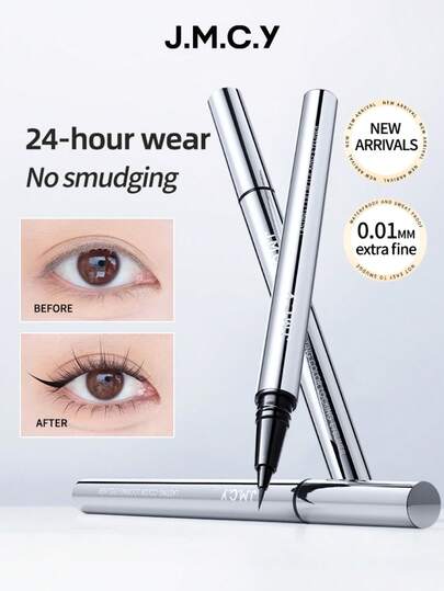 J.M.C.Y Ultra Fine Black Eyeliner Gel Pen, Smudge-Proof, Waterproof, Suitable For Beginners & Natural Look, Women