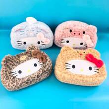 1pc Sanrio Cute New Kitty Cat Plush Pencil Case, Large Stationery Bag, Portable High-Quality Cosmetic Organizer Pouch - Multicolor - View 9