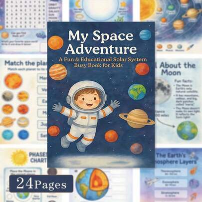 Explorando la Vía Láctea para Niños' - ¡Un libro ilustrado de ciencia astronómica! Un libro introductorio a la exploración espacial con mapas estelares interactivos de RA, pegatinas divertidas y una guía de lectura para padres e hijos. ¡Un recurso educativo esencial de STEM para la primera infancia, que fomenta a los futuros pequeños astronautas!