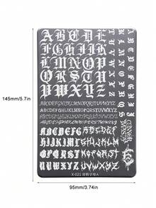 XEIJAYI 1pc Gothic Letter A Patterned Nail Art Tool - Reusable Stamping Templates With Smudge-Proof Delicate Lines - Silver - View 8