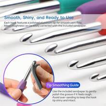 9-Piece Ergonomic Crochet Hooks Set With Soft Silicone Handles And Knitting Accessories Crochet Kit For Beginners Size 2-6mm - 1 - 查看 5