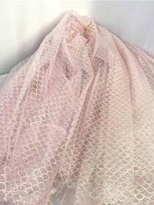 1pc Iridescent Fish Scale Mesh Fabric, Sheer Hazy Effect, Suitable For Wedding Party DIY Dress - Multicolor - View 6